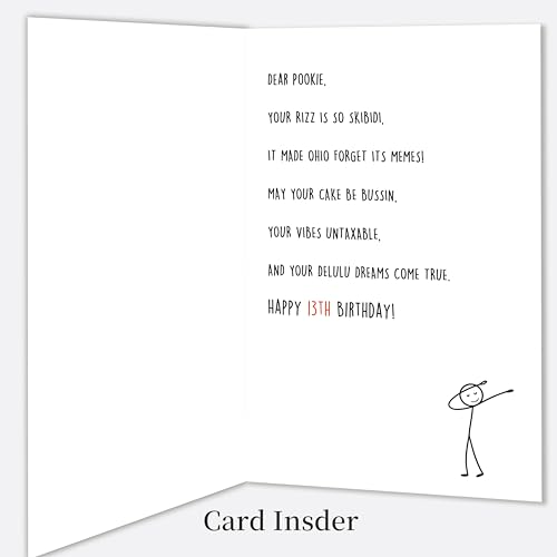 Funny 13th Birthday Card for Boys & Girls - Gen Z Meme Design
