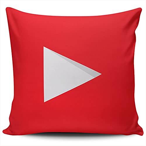YouTube Logo Throw Pillow Cover - Double-Sided, 26x26 Inches