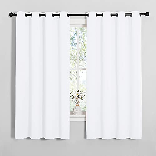 NICETOWN Draperies Curtains Panels, 2 55 by 68-inch, White