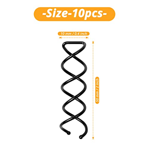 Spiral Twist Hair Pins 10-Pack - Non-Scratch Corkscrew Bun Pins for Updos