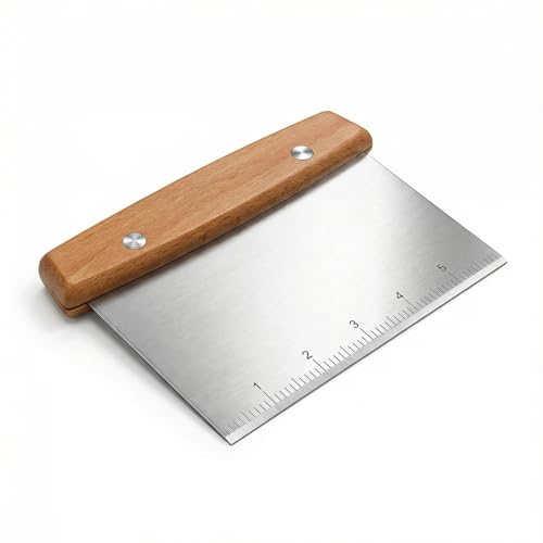 Dough Cutter & Kitchen Scraper - Stainless Steel Pastry & Food Chopper