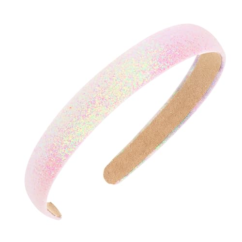 Semato Pink Glitter Headband for Girls Sparkly Wide Non-Slip Hairband