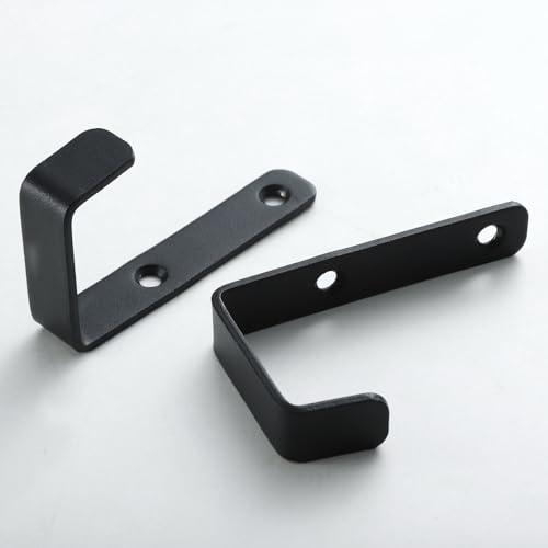 IBERDE Black Heavy Duty Stainless Steel Wall Hooks (6 Pack) for Garage, Coat, Towel & More
