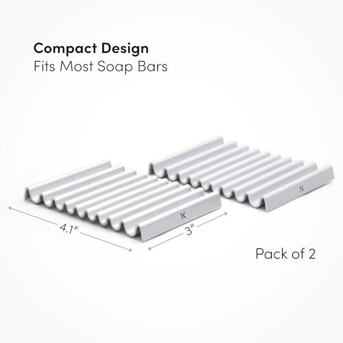 Xympo Aluminum Soap Dish (Pack of 2) - Rustproof & Modern Design