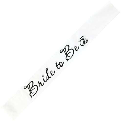 Bride to Be Satin Sash with Black Glitter Letters for Bachelorette Party