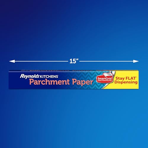 Reynolds Kitchens Stay Flat Parchment Paper Roll with SmartGrid, 45 Sq Ft