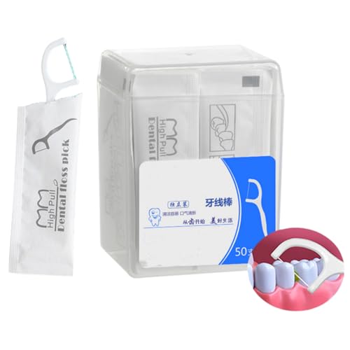 Individually Wrapped Dental Floss Picks 50 Count Portable Travel Flossers