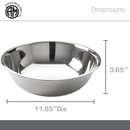 American Metalcraft 5-Quart Stainless Steel Mixing Bowl 11.5 Inch Diameter