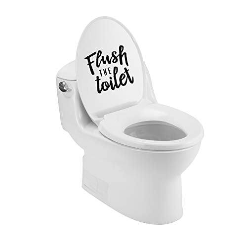 Funny Toilet Seat Sticker Decals - 2 Pack Waterproof Bathroom Reminder