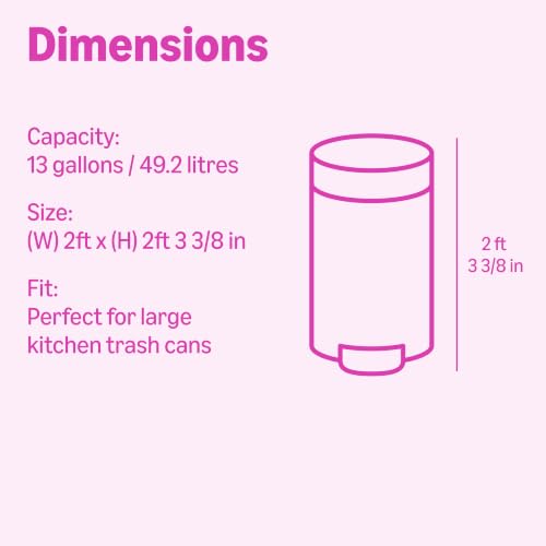 Amazon Basics 13-Gallon Tall Kitchen Trash Bags, Tropical Scent, 40 Count