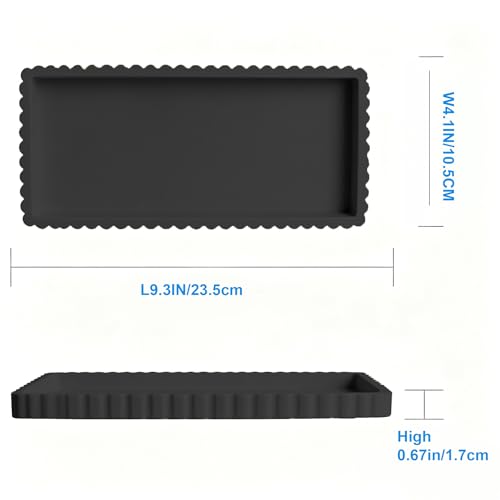WUYHSD Silicone Bathroom Vanity Tray - Non-Slip Small Sink Caddy, Black