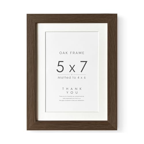 5x7 Solid Oak Picture Frame with Mat | Versatile Wall & Tabletop Display