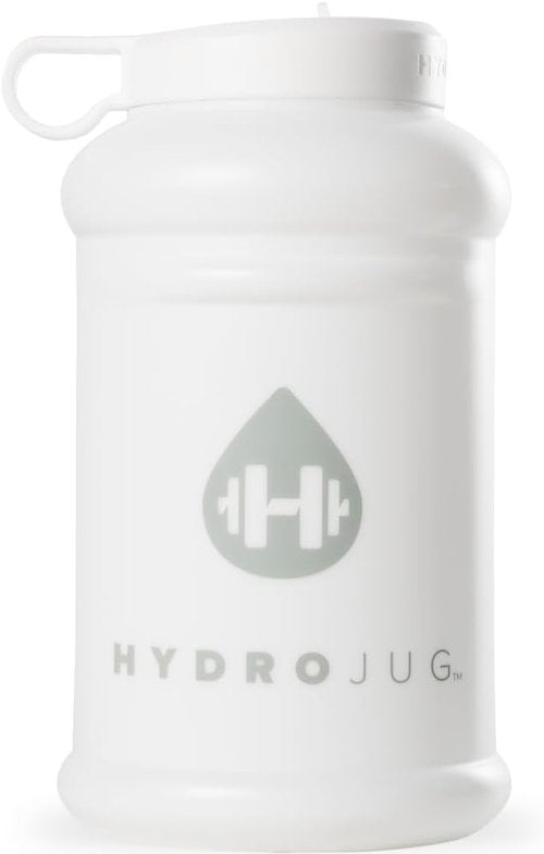 HydroJug Half Gallon Water Bottle | 73oz Refillable & Reusable Jug with Carry Handle - Leakproof & BPA Free, White (Pro Jug V2)
