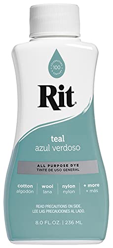 Rit All-Purpose Liquid Dye, Teal, 8 Fl Oz - Fabric & Craft Dye