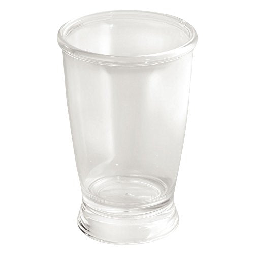 iDesign Franklin Bathroom Tumbler and Toothbrush Holder, Clear, 1-Pack