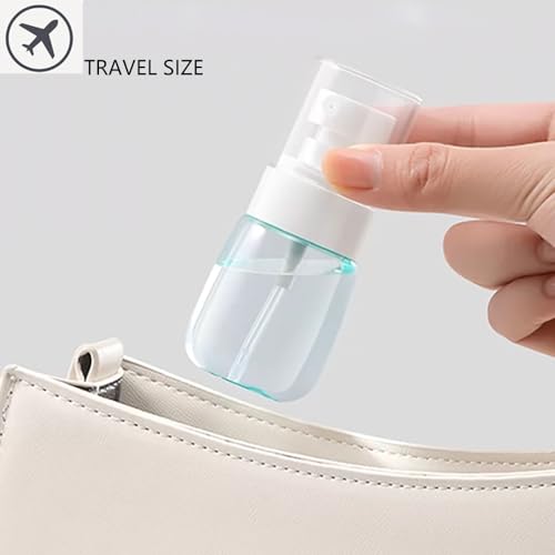 TOSERSPBE Fine Mist Spray Bottle 2oz Empty Travel Pump Containers 2-Pack