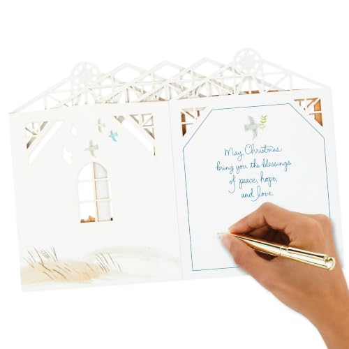 Illustrated Nativity Christmas Pop Up Card with Envelope - Religious Scene