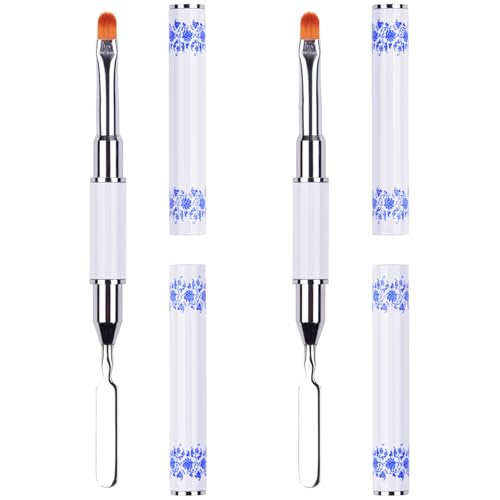 Ycyan 2Pcs Dual-Ended Polygel Nail Brush and Picker Set for Nail Extension