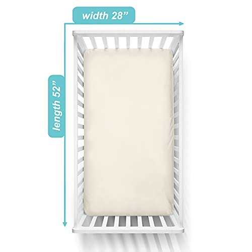 Fitted Crib Sheets 2-Pack, 100% Cotton Jersey, Cream