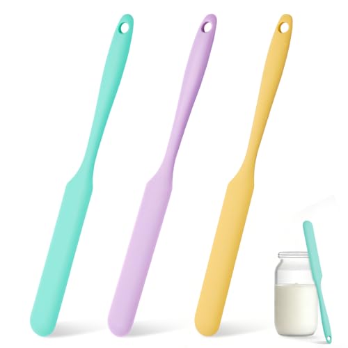 Silicone Jar Spatula Set - 3 Pcs Sourdough Tools for Scraping & Mixing