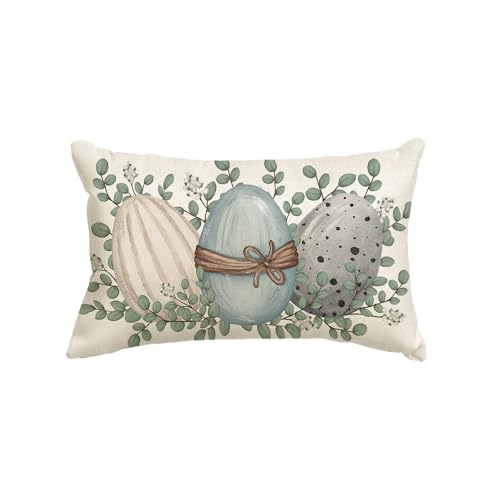 Easter Eucalyptus Throw Pillow Cover - 12x20 Inch Decorative Case