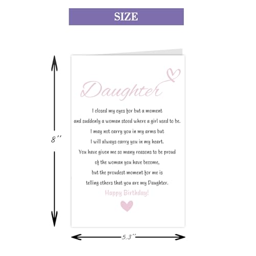 Happy Birthday Card for Daughter - Cute Poem & Red Envelope