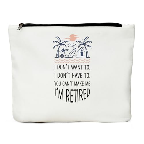 Retirement Makeup Bag Cotton Travel Toiletry Pouch for Women Coworker