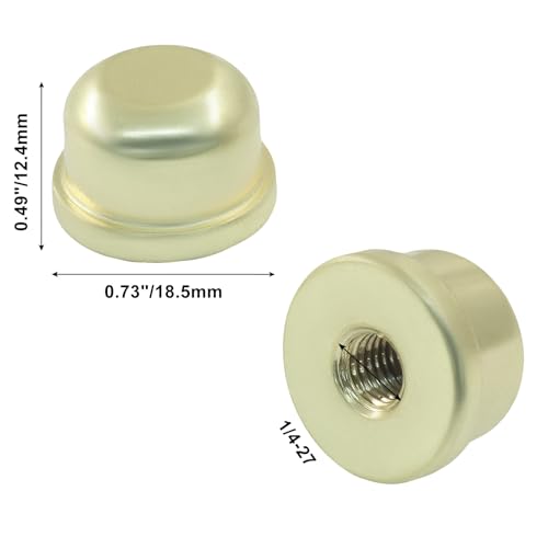 Gold Metal Lamp Finials - 2 Pack, 1/4-27 Thread for Table & Floor Lamps
