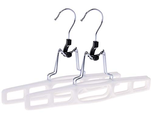 Premium Skirt Hangers - Space-Saving White Pant Hangers with Clasp (2-Pack)