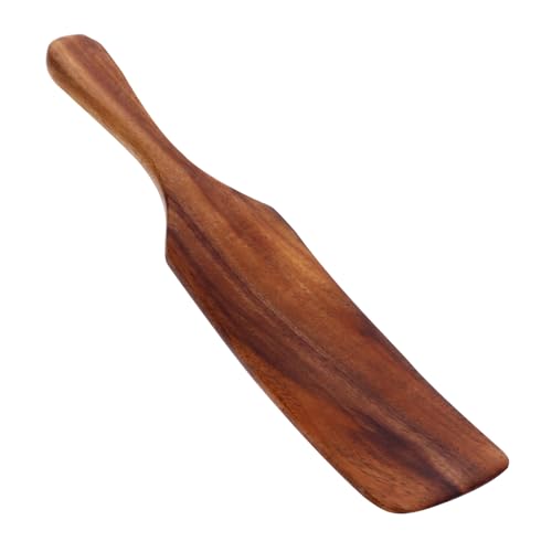 LABRIMP Long Handle Wooden Spatula 11-Inch Nonstick Cooking Paddle