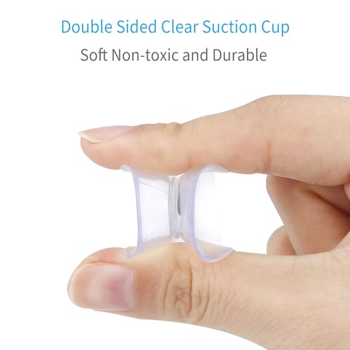 Pawfly 20 Pack 1.2 Inch Double Sided Suction Cups - Clear PVC