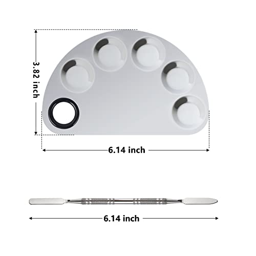 Banugo Stainless Steel Makeup Mixing Palette with Spatula Tool