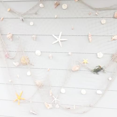 Natural Cotton Fish Net Decorations for Nautical Parties - 79x39in