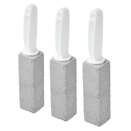 Toilet Bowl Pumice Stone with Handle - 3 Pack for Hard Water, Lime & Rust Removal