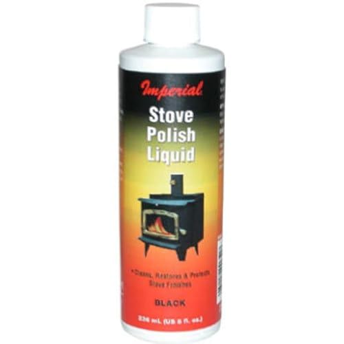 Imperial Stove Polish Liquid 8oz - Water Soluble, Non-Toxic Cast Iron & Steel Restorer