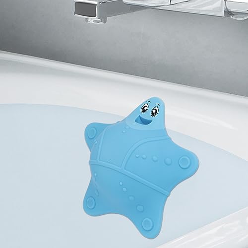 Silicone Bathtub Overflow Drain Cover with Suction Cups - Blue