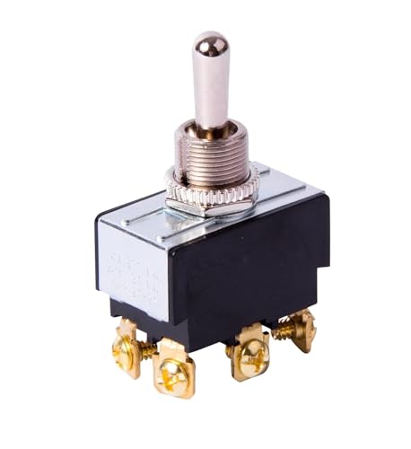 Gardner Bender GSW-123 DPDT Heavy-Duty Toggle Switch, (ON)-OFF-(ON), 20A