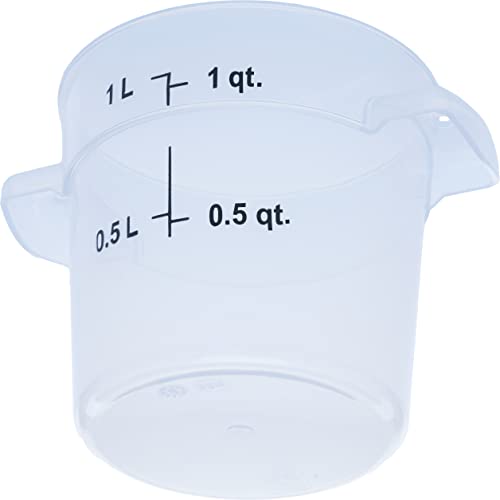 1 Quart Round Food Storage Container - Durable Polycarbonate, Stackable