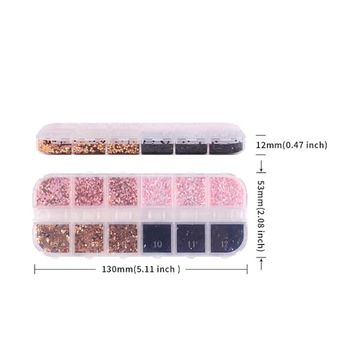 Holographic 3D Heart Nail Glitter Sequins 12-Grid Manicure Set