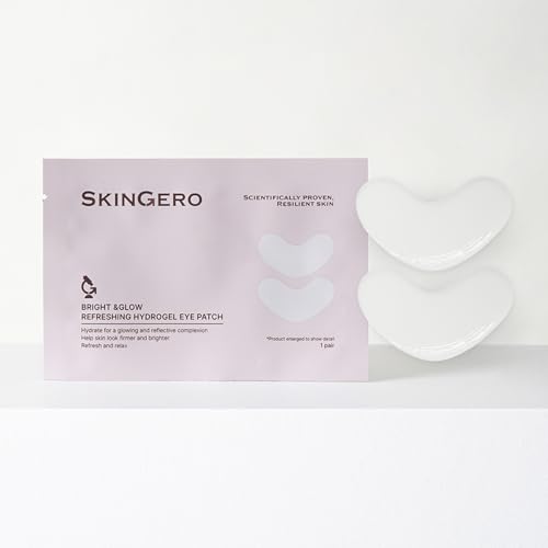 SKINGERO Bright & Glow Hydrogel Eye Patch - Hydrating & Firming Heart Shape Eye Mask (1 Pair)