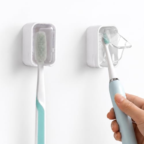 Twisina Wall Mounted Toothbrush Holders - 2 Pack, Durable & Space-Saving