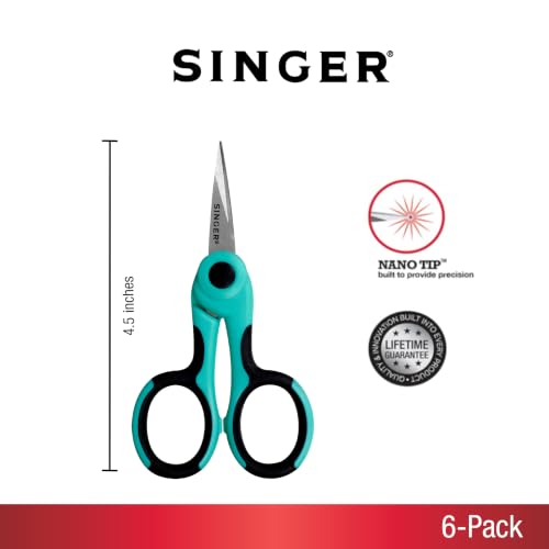 SINGER 4.5" Detail Scissors, 6-Pack for Precision Cutting