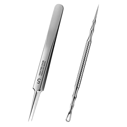 Jedrey Titanium Alloy Blackhead Remover & Pimple Extractor Tools 2-Pack