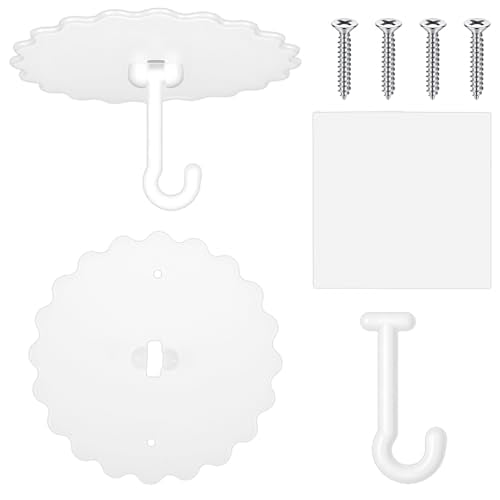 Adhesive Ceiling Hooks for Mosquito Nets - 2 Pack White Canopy Mounts