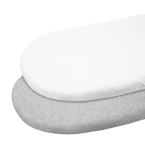 Gllquen Baby Organic Cotton Bassinet Sheets 33x17 Inches Grey Epoch 2-Pack