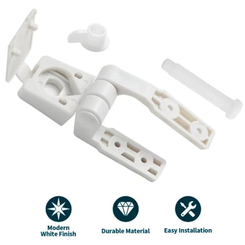 Universal Toilet Seat Hinge Replacement Kit - 2 Pack White Plastic Hardware
