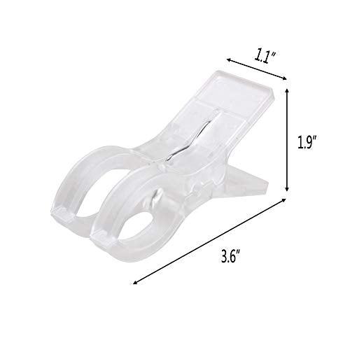 WARMBUY Heavy Duty Clear Plastic Towel Clips - 8 Pack