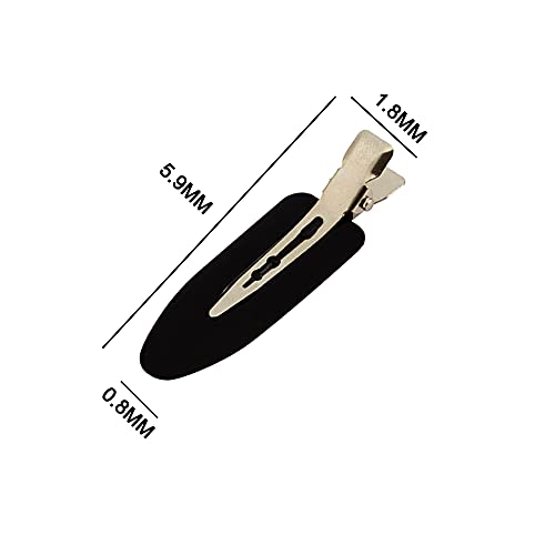 LUOTIVON 6-Pack No Bend Hair Clips for Makeup & Hairstyling (Black)