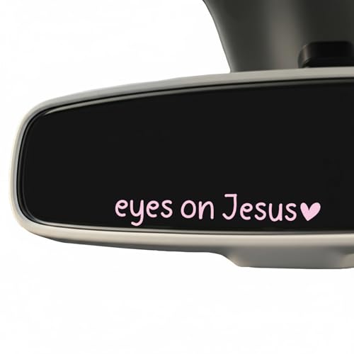 Eyes on Jesus Christian Vinyl Decal - 4 Inch Faith Sticker (Pink)