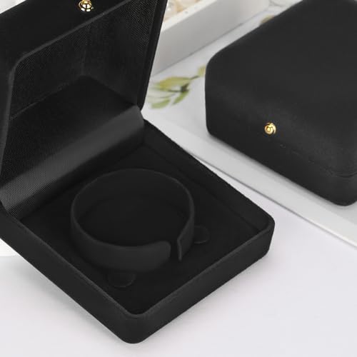 KUKUVR Velvet Jewelry Bracelet Gift Box Black 2-Pack, Luxury Display Storage